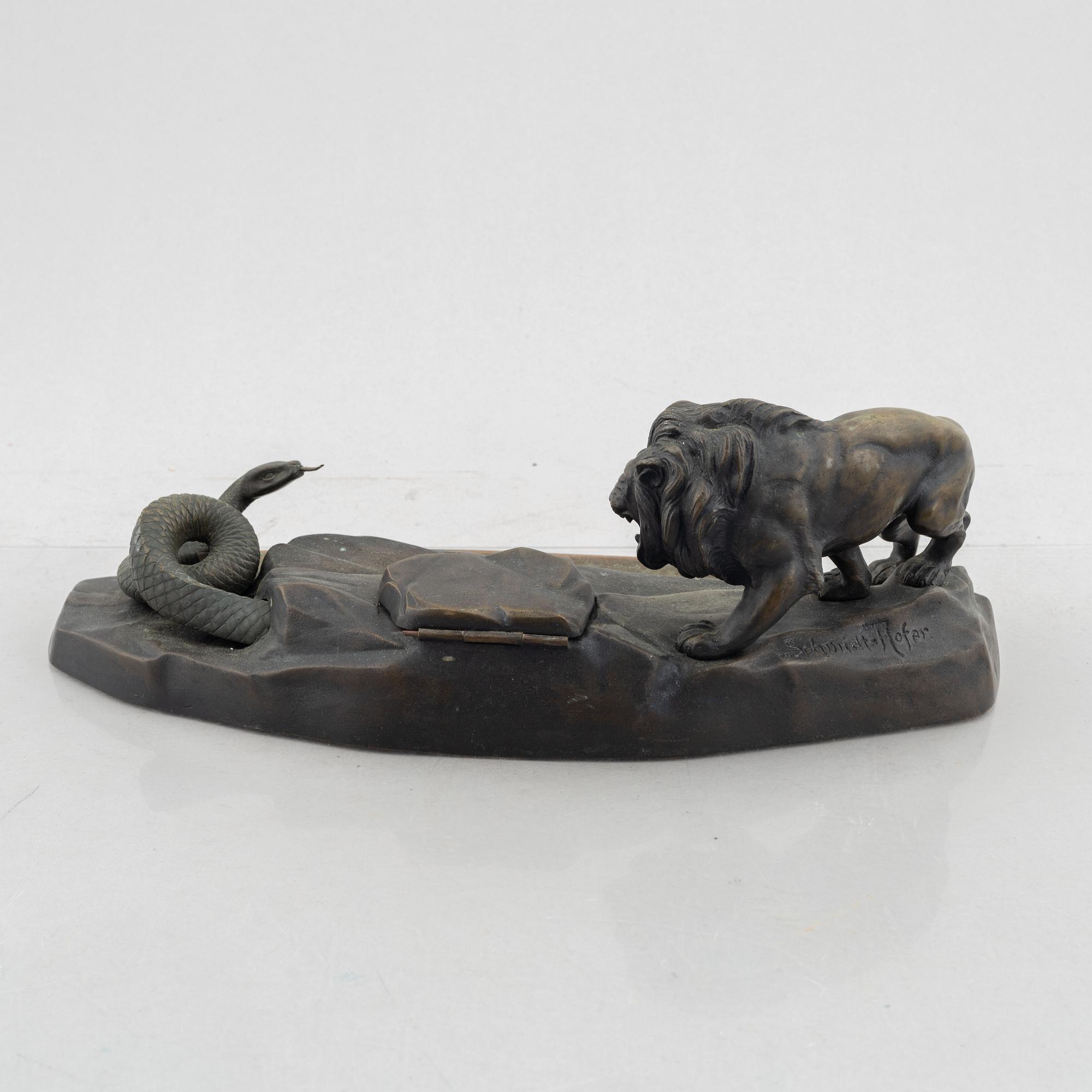 Otto Schmidt-Hofer, a bronze writing stand, signed.