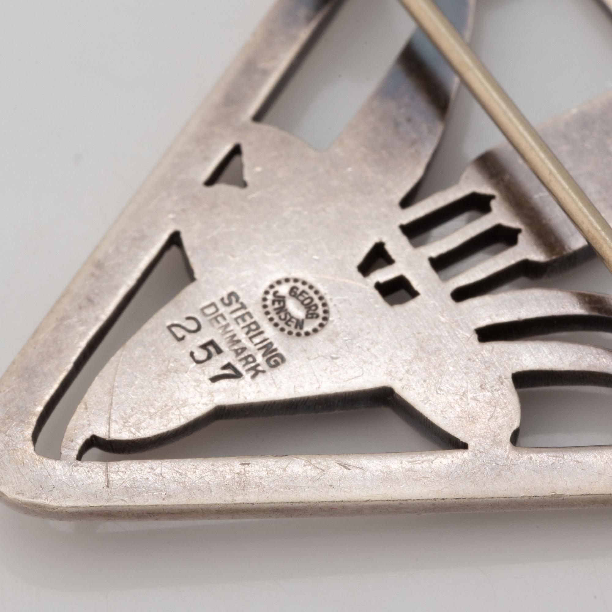 Georg Jensen, sterling silver dolphin brooch.