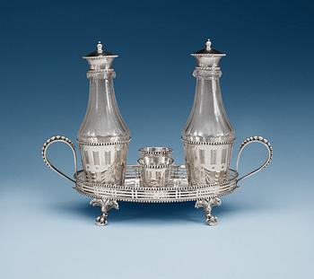 909. A Swidish silver cruet-stand, makers mark of  Anders Efraim Ahlbom, Västerås 1795.