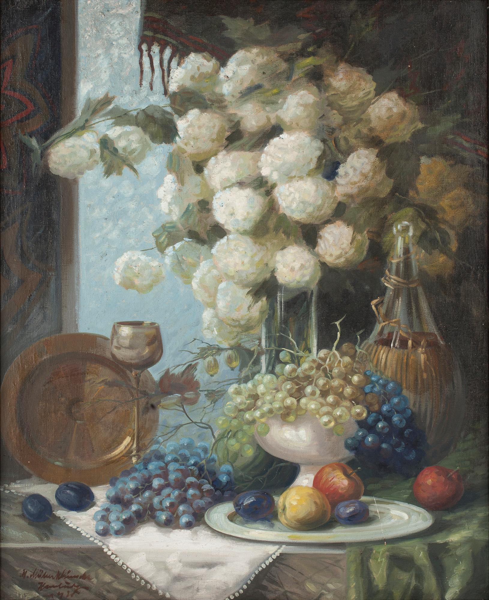 OKÄND KONSTNÄR, olja på duk, otydligt signerad.