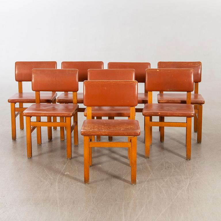 John Kandell, chairs 8 by JE Blomqvist furniture factory Uppsala, 1960s.