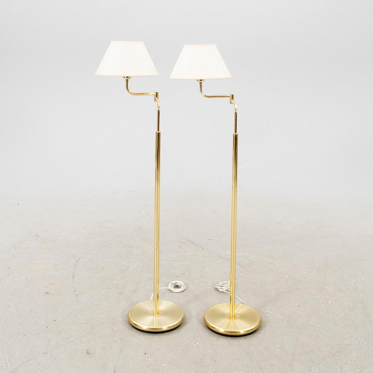 Floor lamps 1 pair, Belysia AB Sweden, later half of the 20th century.