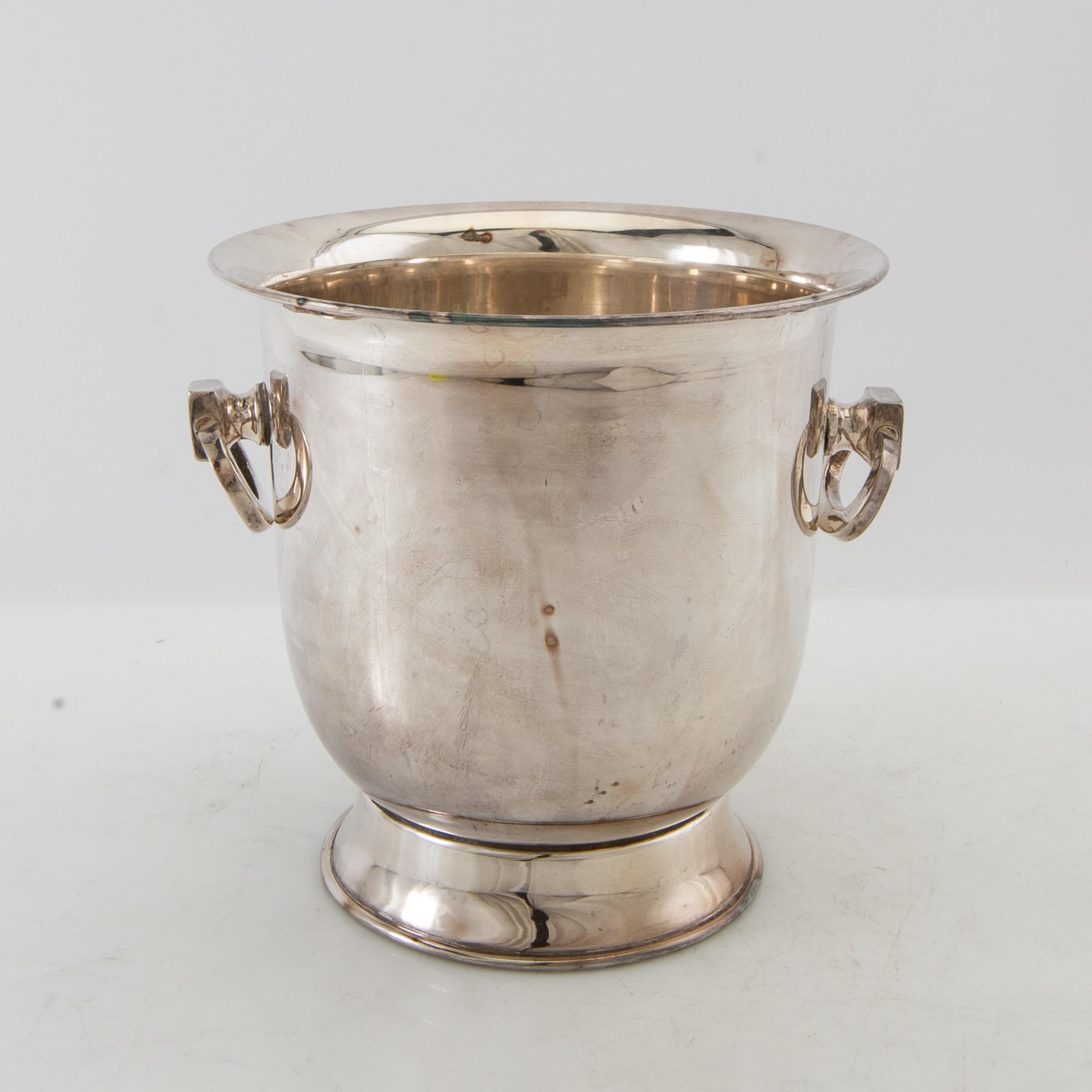 Drink set with ice bucket, cooler, glasses, etc. first half/mid 20th century.