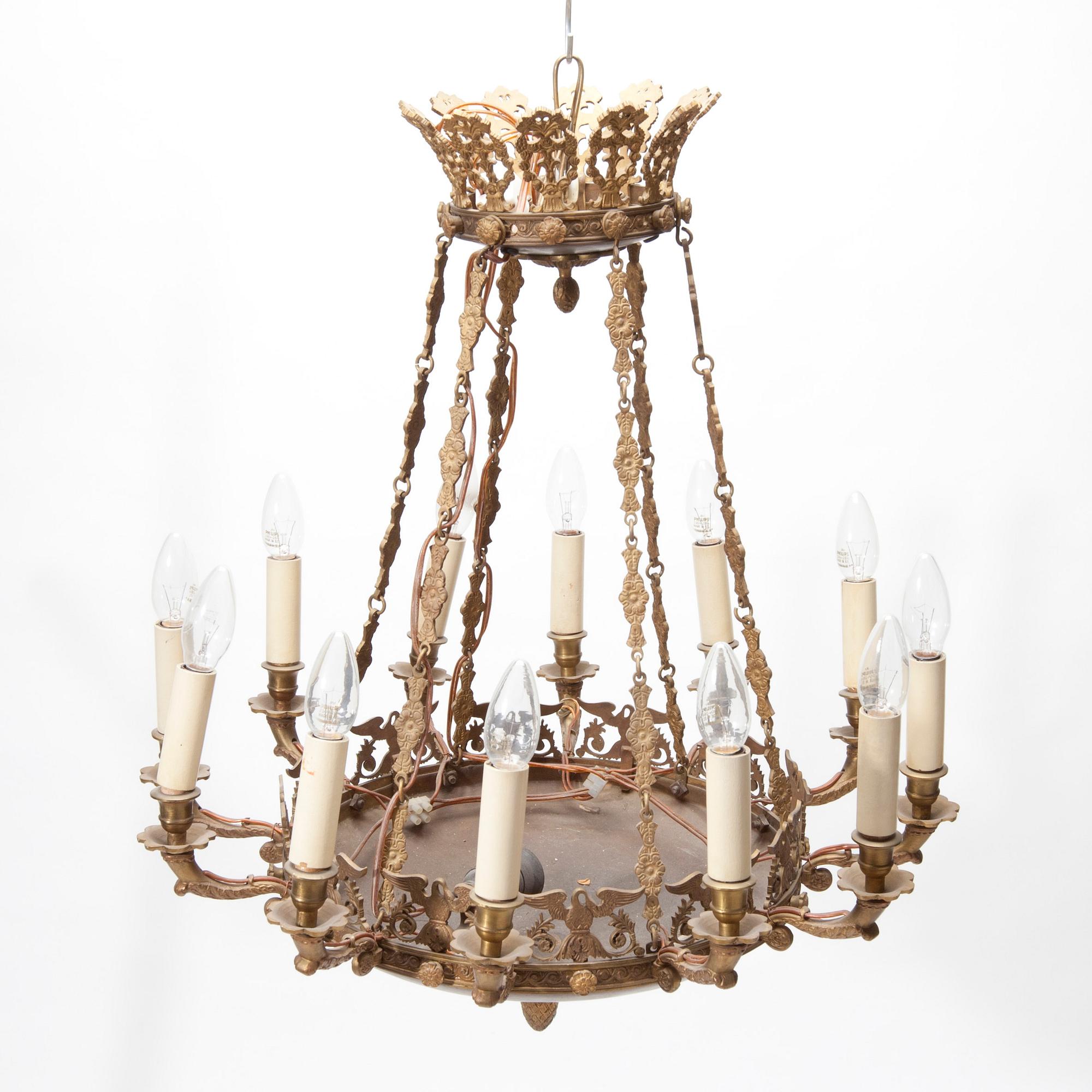 TAKAMPEL, empirestil, ca 1900. Höjd ca 75 cm.