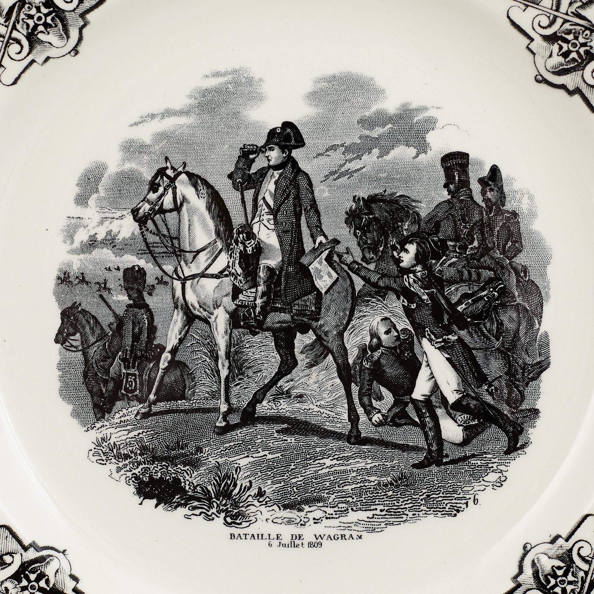 A set 15 cream ware dinner plates, Belgium, "Napoleon".