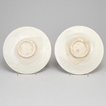 Two ceramic chitzhoutype bowls, presumably 19th Century.