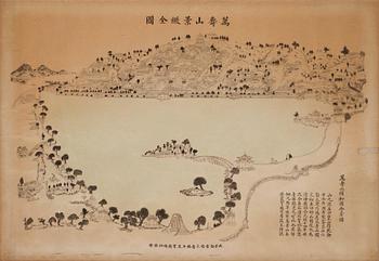 1159. A print of map over the Summer Palace, Qing dynasty.