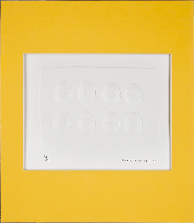 TORKEL DAHLSTEDT, reliefgravyrer 4 st. Sign o dat -76. Numr 30/70.