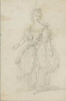 French school, 18th century, Woman in a dress.