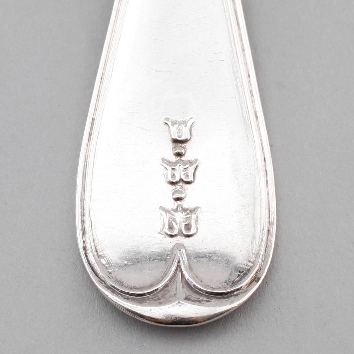 MATSKEDAR, 7 st, silver, olika silversmeder, 1800-tal. Vikt ca 454 gram.