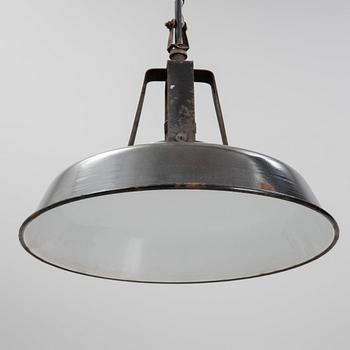 A metal ceiling light, 20th century.