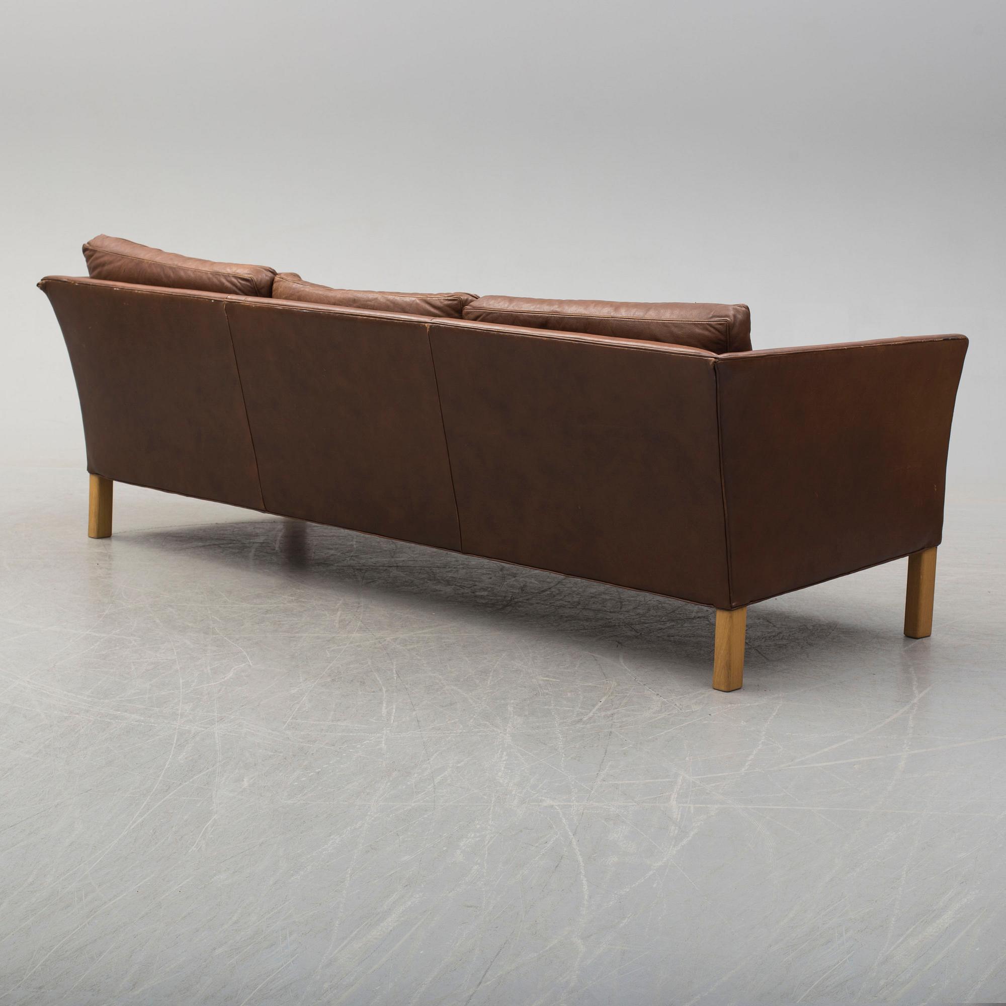 A 'Cromwell' leather sofa by Arne Norell, late 20th century.