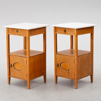 Bedside tables, a pair, early 20th century.