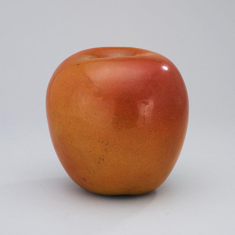 A Hans Hedberg faience apple, Biot, France.