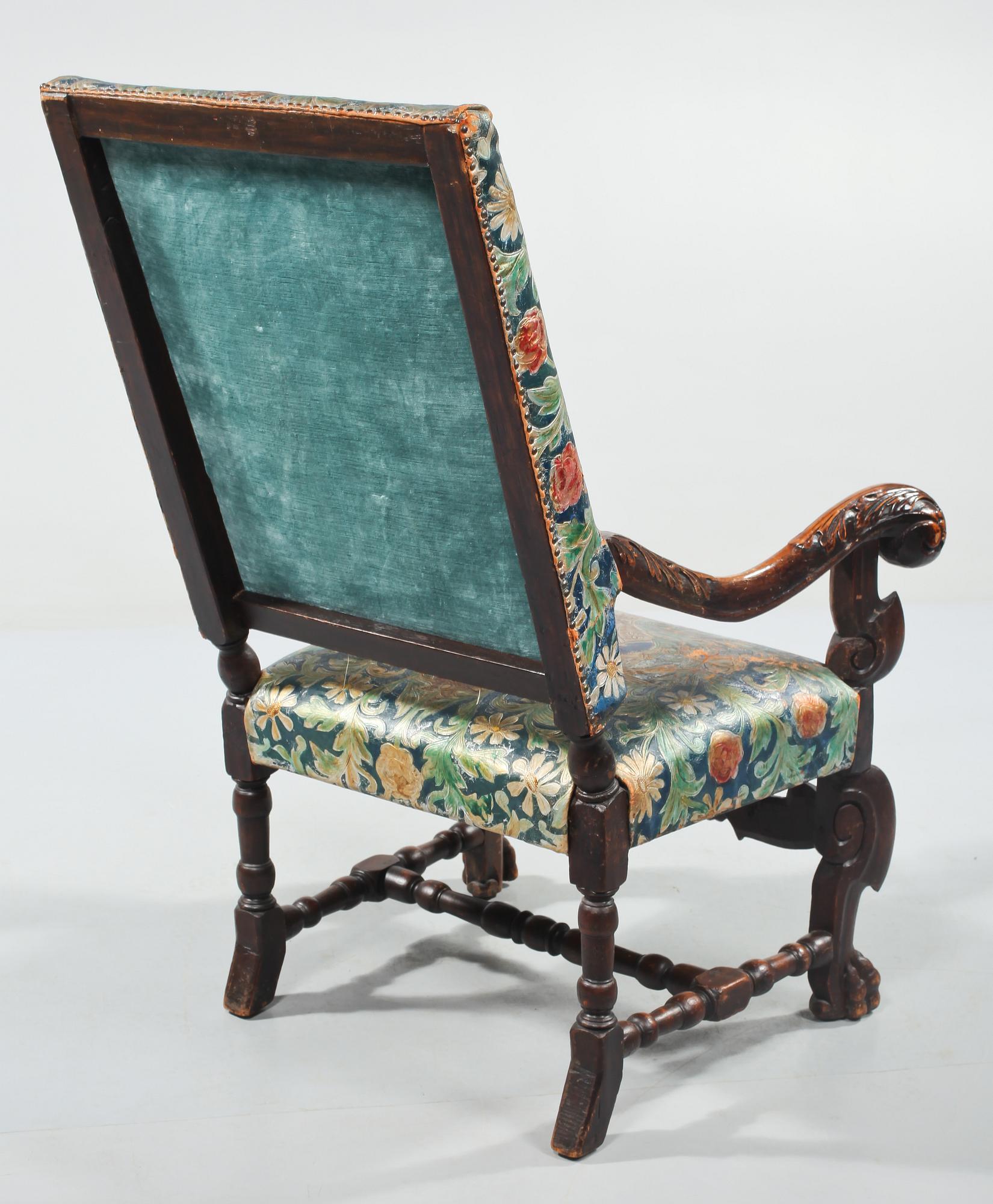 KARMSTOL, barockstil, 1800-tal.