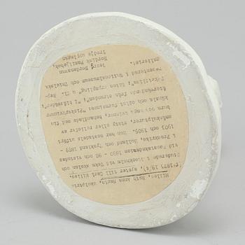 RUTH MILLES, sculpture, plaster, signed and dated 1911.