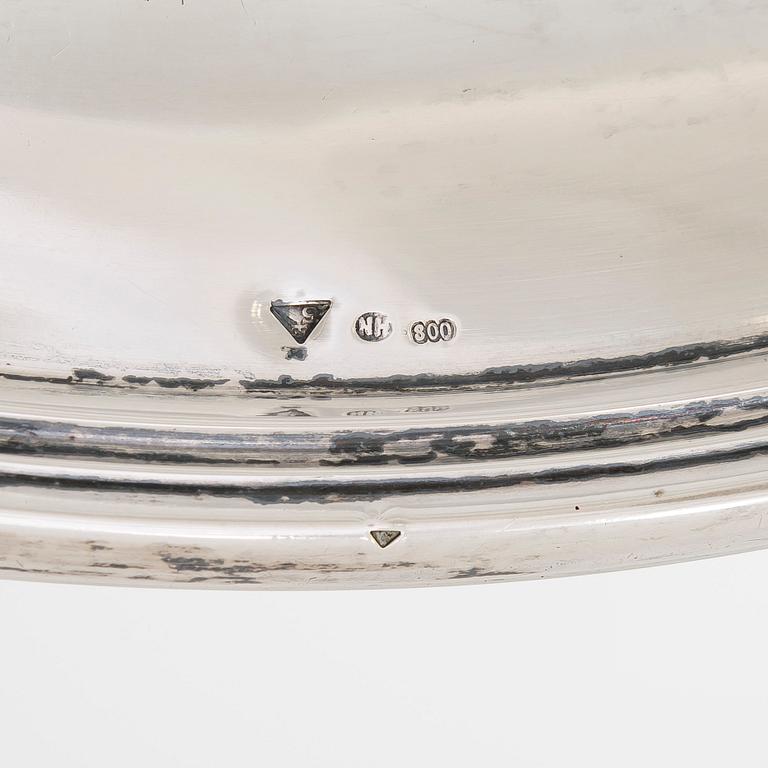 Te- och kaffeservis på bricka, silver, totalt 6 delar, silver, Tjeckoslovakien 1929-1941.