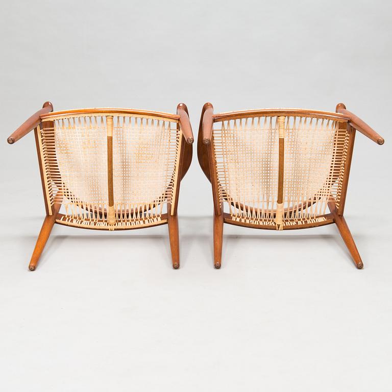 Hans J Wegner, Karmstolar, 6 st, "The Round Chair", Johannes Hansen Möbelsnedkeri, Danmark, 1950-tal.