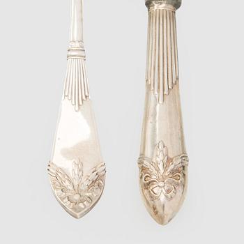 A 24-piece set of silver knives and forks, "Empire", C.G. Hallberg 1903.