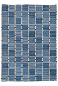 Barbro Nilsson, A CARPET, "Falurutan, mellanblå", flat weave, ca 307 x 220 cm, signed AB MMF BN.