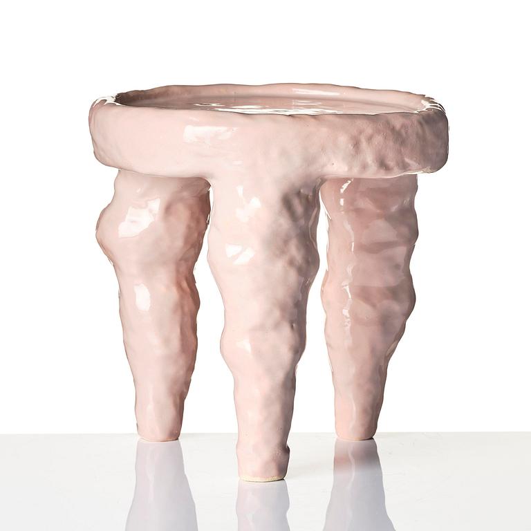 Fanny Ollas, a ceramic stool/sculpture, executed in her studio, Gustavsberg, Stockholm.