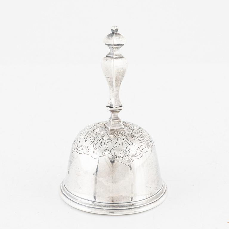 A Danish Silver Bell, Copenhagen, 19th Century.