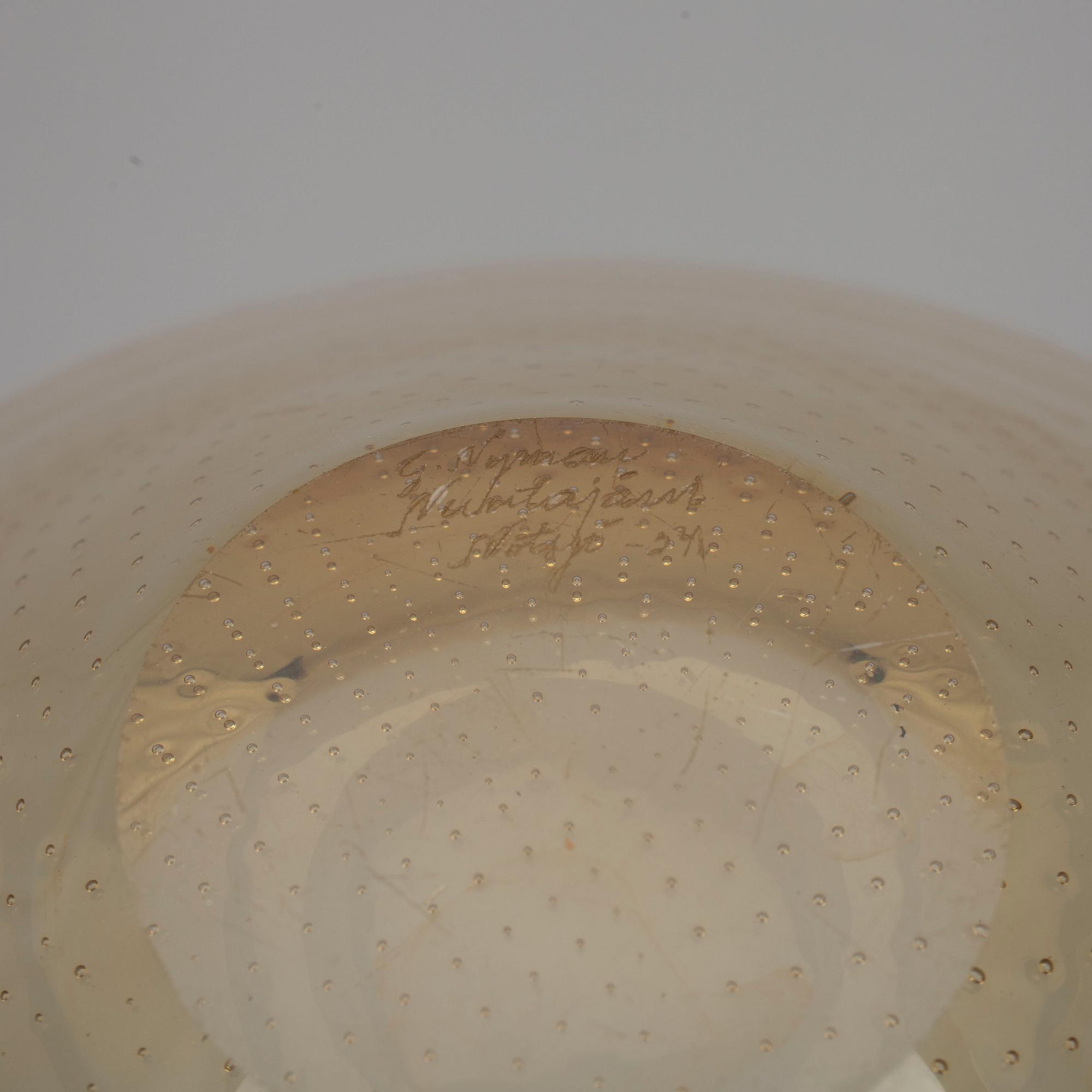 SKÅL, glas, signerad Gunnel Nyman Nuutajärvi Notsjö -34.