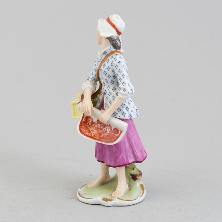 A Ludwigsburg porcelain figure of a street vendor, Germany, 1970's.