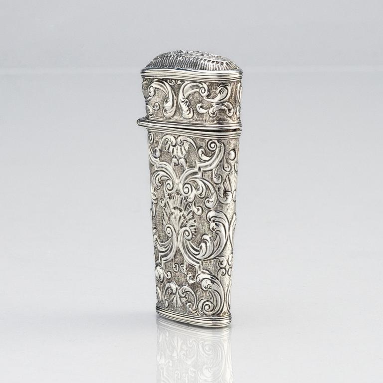 Necessär, silver, 1700-tal, saknar stämplar.