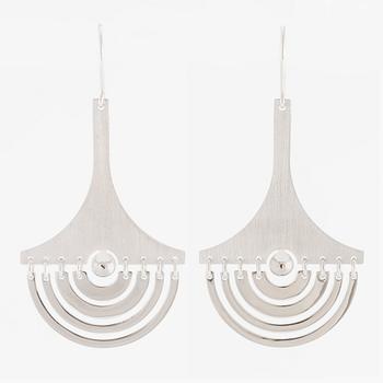 Tapio Wirkkala, a pair of earrings "Moon Crescent", sterling silver, for Kultakeskus.