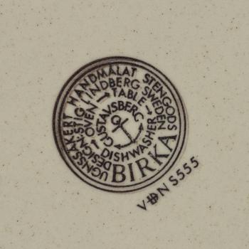A 38 pcs stoneware service, 'Birka', by Stig Lindberg for Gustavsberg, second half of the 20th century.