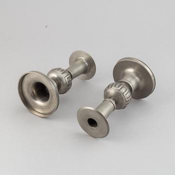 A pair of pewter candle holders by Edvin Ollers, 1952.