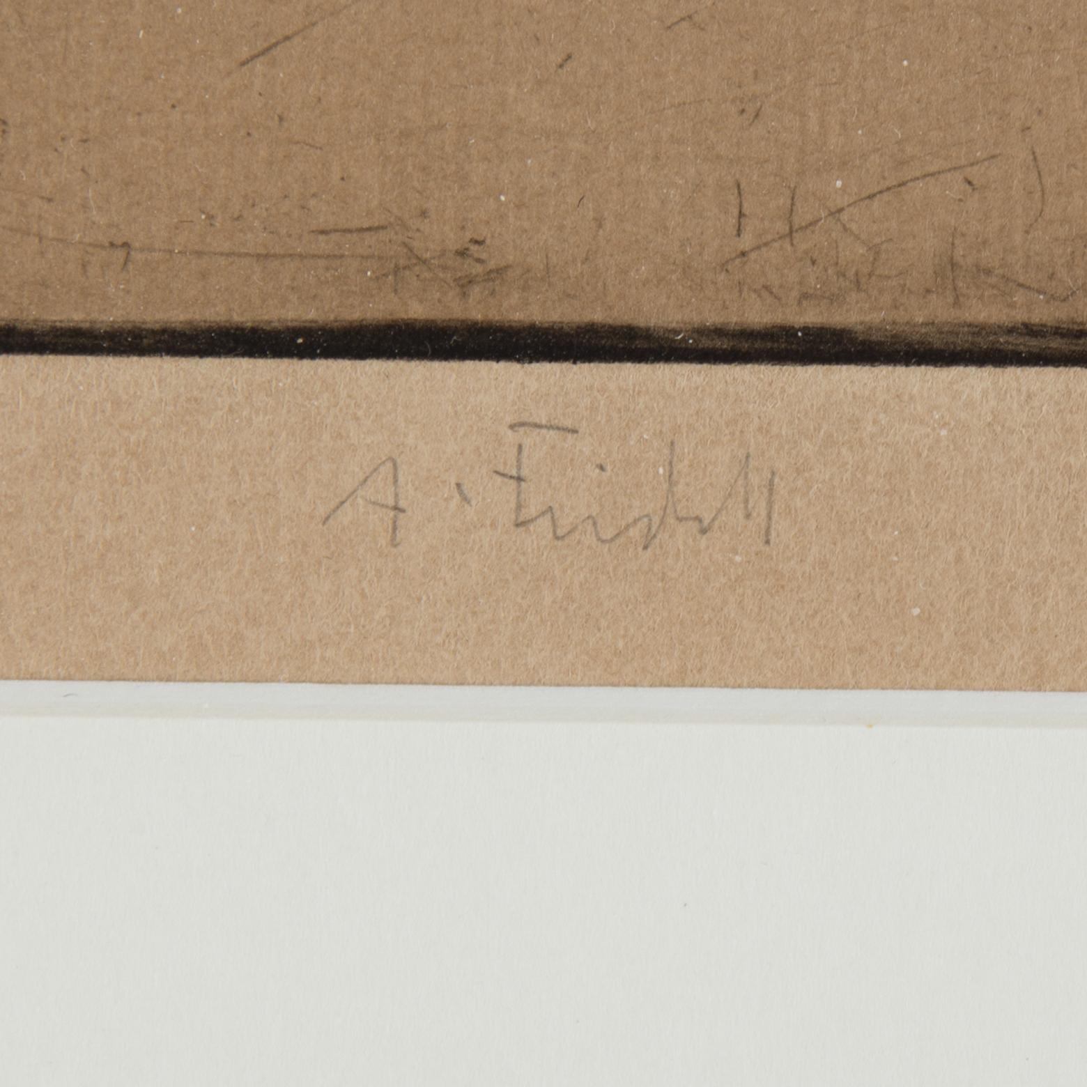 AXEL FRIDELL, drypoint, 1916, signed A. Fridell with pencil.