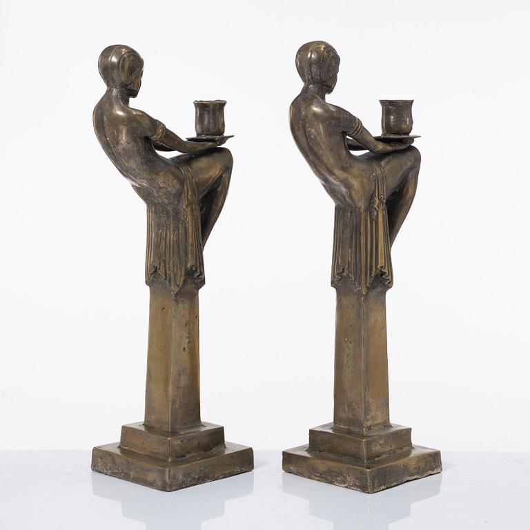 Candelabras, a pair, Art Deco style, 20th century.
