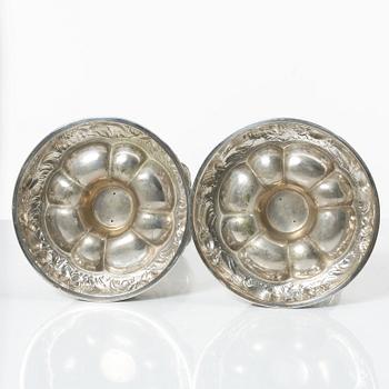 Ljusstakar, ett par, silver, barockstil, svensk importstämpel, 1900-tal.