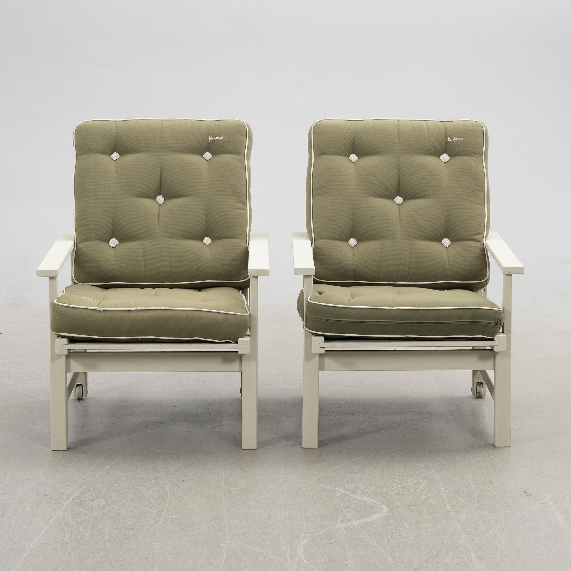 Elsa Stackelberg, fåtöljer med fotpall, ett par, Fri Form, 1900-talets slut.