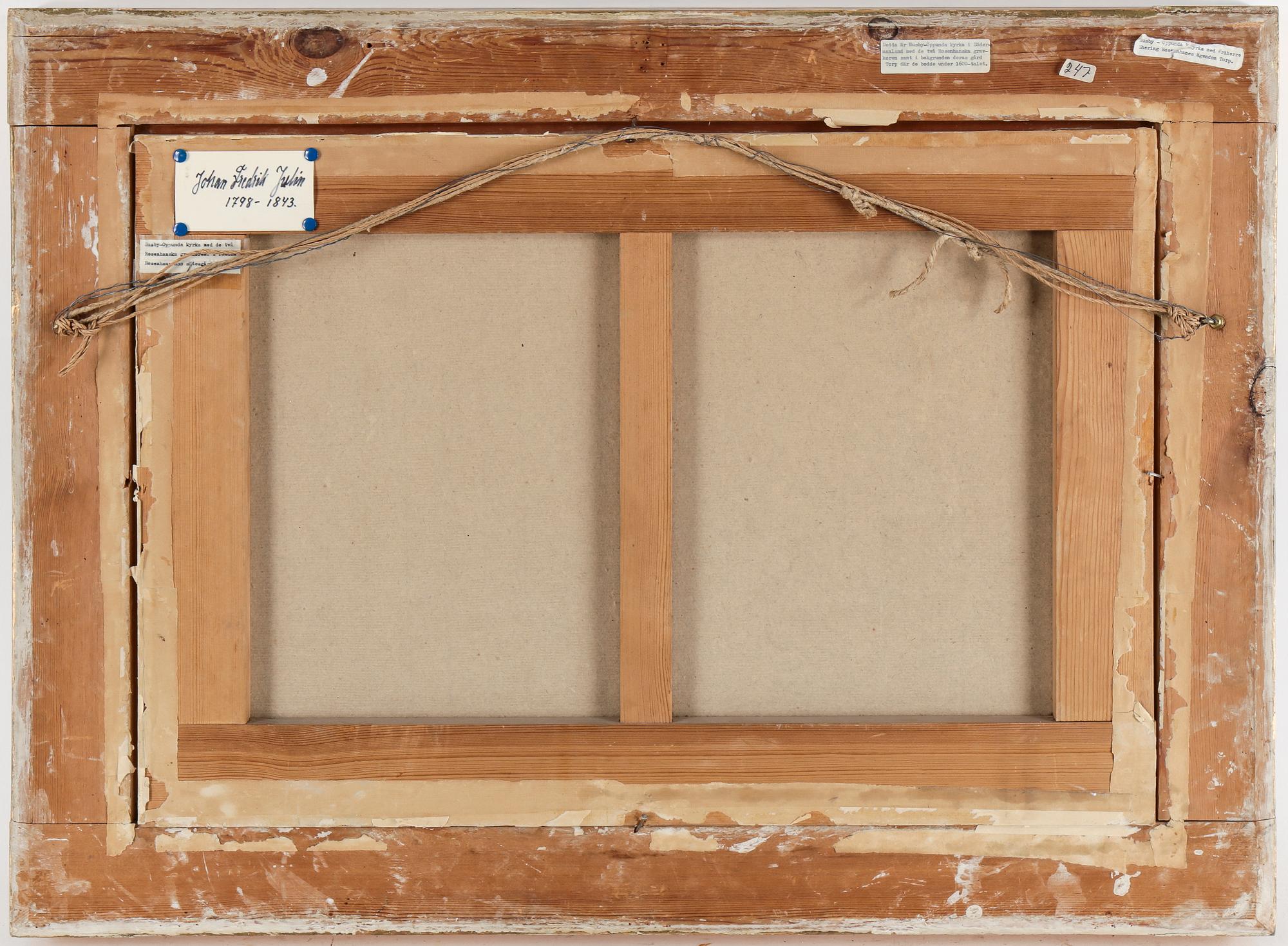 JOHAN FREDRIK JULIN, tillskriven, blandteknik på papper, uppklistrad på pannå, ej signerad.