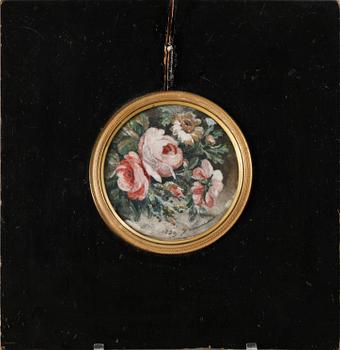MINIATYRMÅLNING. Otydl sign o dat 1829.