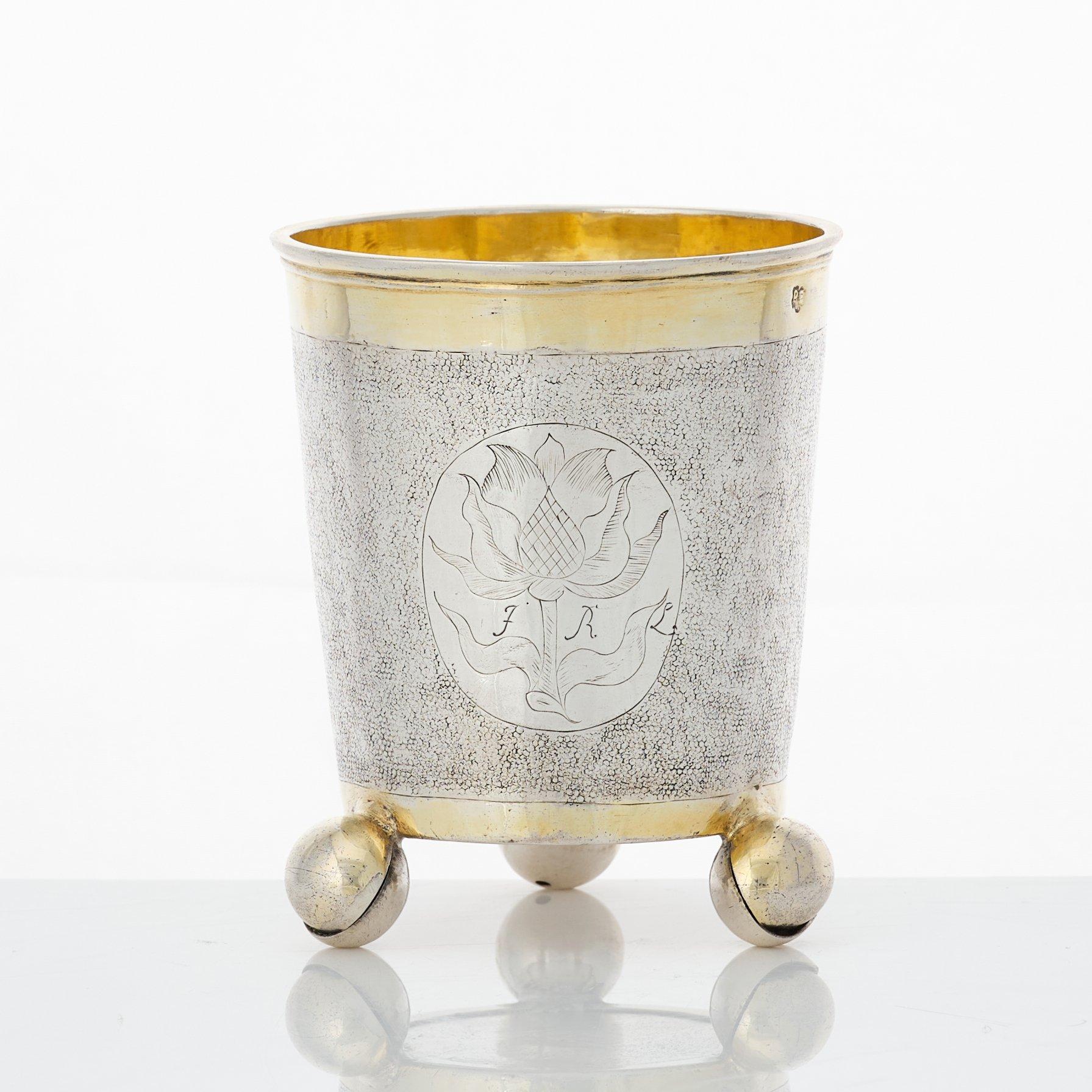 A Swedish Baroque parcel-gilt silver beaker, mark of Per Eriksson (Jönköping 1656-1661-).