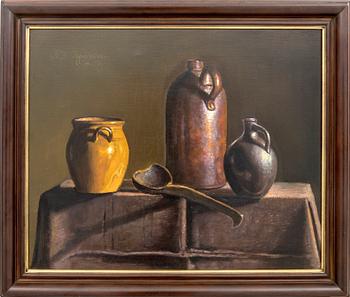 Johnny Oppenheimer, oil on canvas, signed and dated 92.