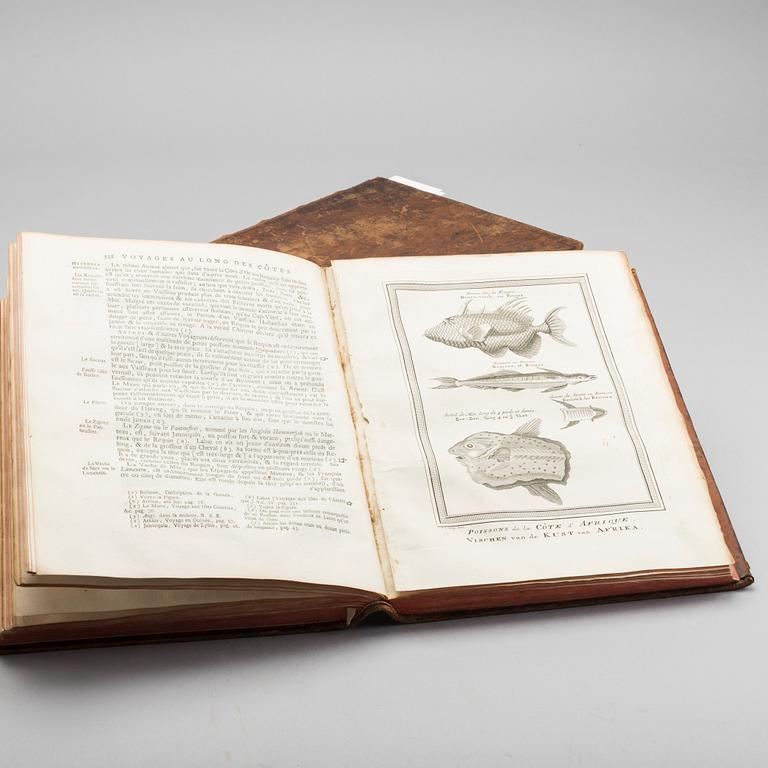 ANTOINE FRANCOIS PREVOST, "HISTORIE GENERALE DES VOYAGES... " 3 vol, utgivare Pierre d' Hondt 1747.