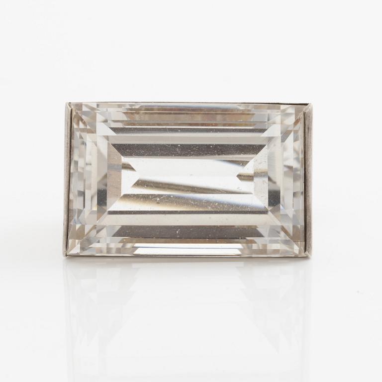 Wiwen Nilsson, brosch, sterlingsilver med fasettslipad bergkristall, Lund 1944.