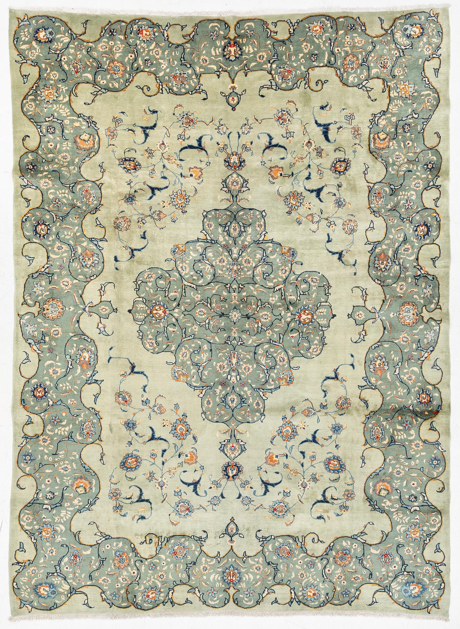 Carpet, Keshan, approx. 392 x 287 cm.