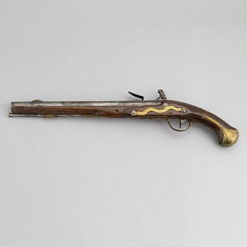 A Swedish flint lock pistol similar to 1759 pattern.