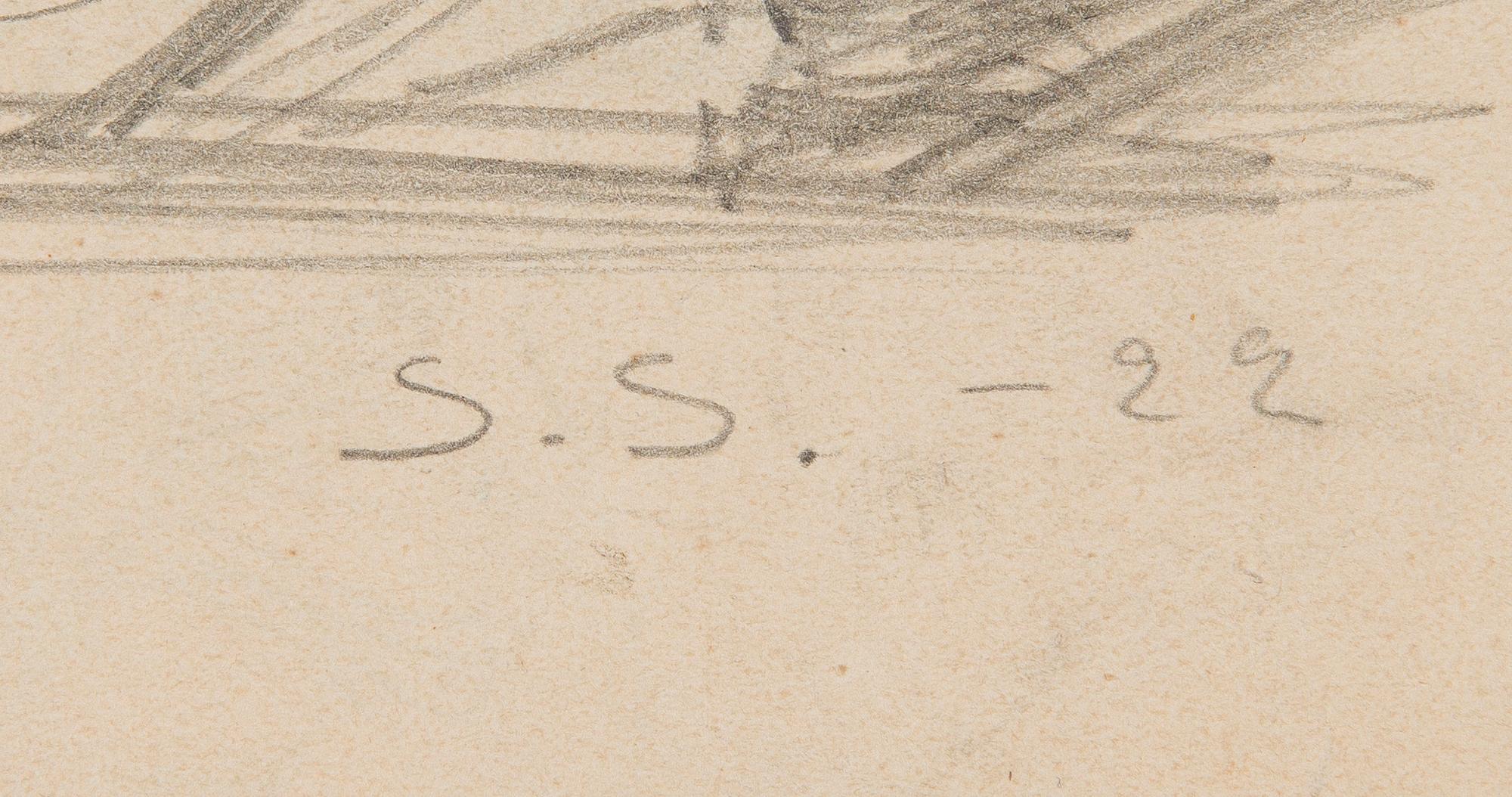 Santeri Salokivi, En grupp nakenmodeller med Urna, 2 st, samt urna från Konstnärens hem.