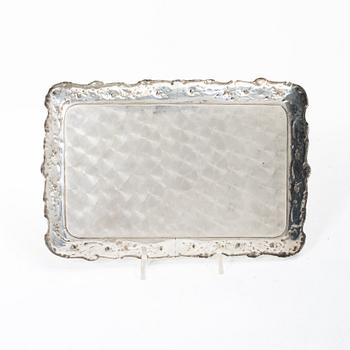 Tray, cream jug and sugar bowl, silver, GEWE, Malmö, 1959–68.