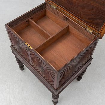 A 19th century mahogany casket.