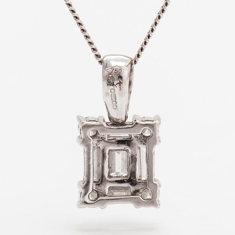 Kaulakoru, 18K valkokultaa ja timantteja n. 0.56 ct yht.