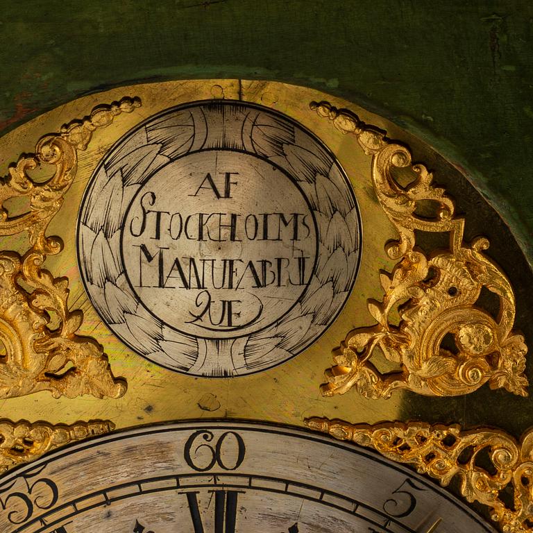 A Swedish Late Baroque table clock from Stockholm Manufabrique.