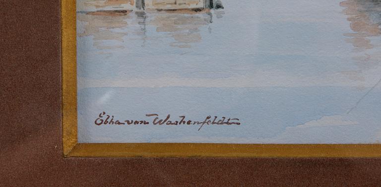 OKÄND KONSTNÄR, akvarell, sign Ebba von Wachenfeldt.